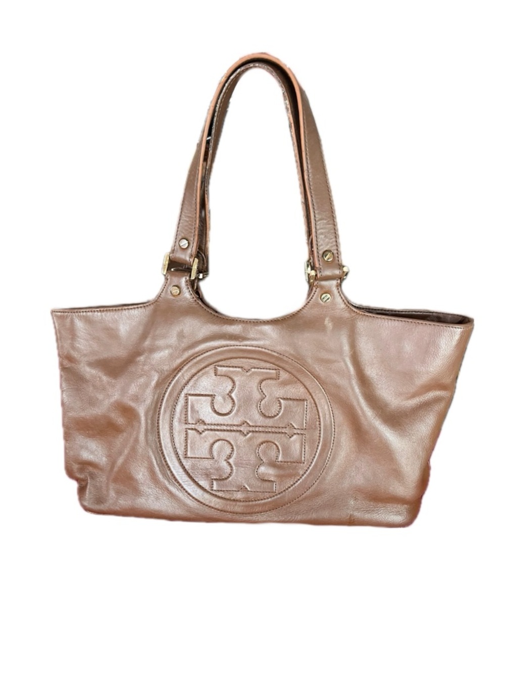 Tory burch tan brown purse/tote. Project bag!
